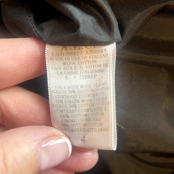 A.L.C Wool Blend Green Dress Pants with Tuxedo Stripe Down Leg Sz 4 - Picture 7 of 7